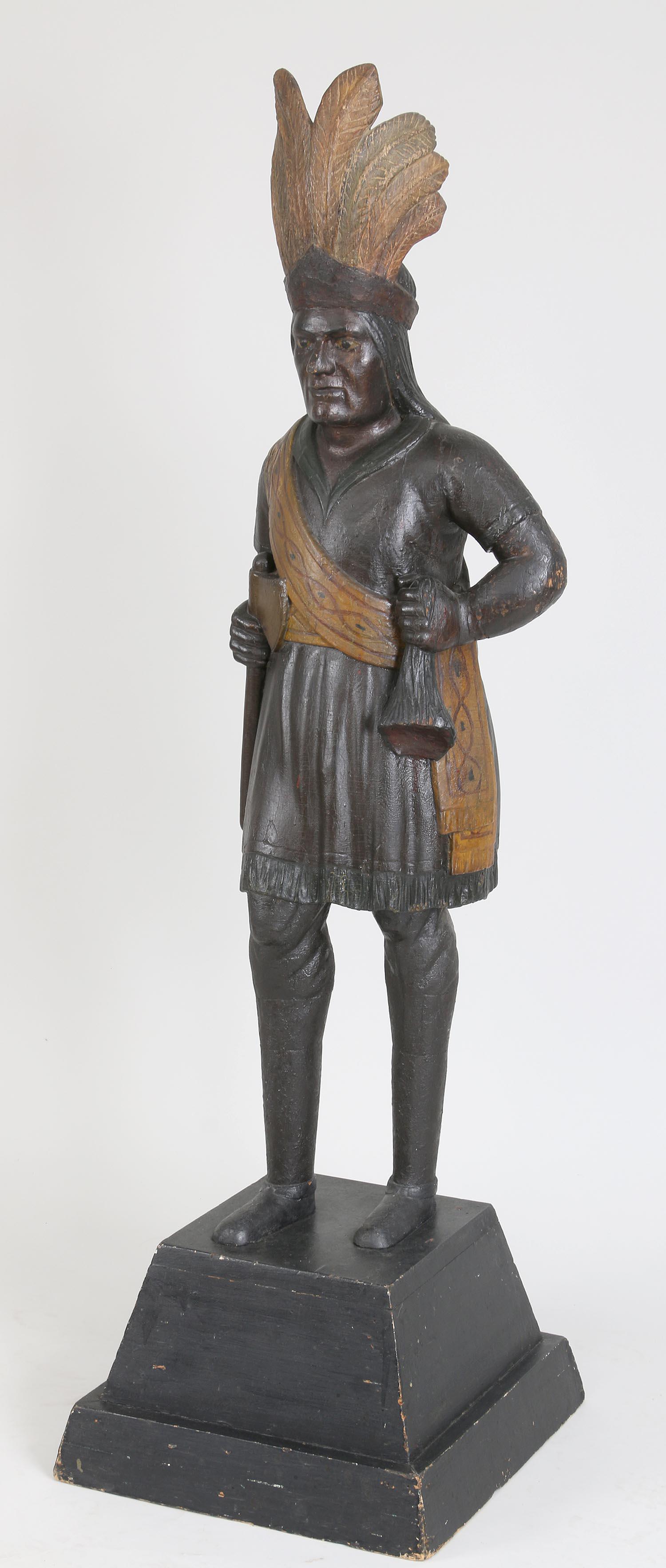 Small carved and painted cigar store Indian (1 of 13)