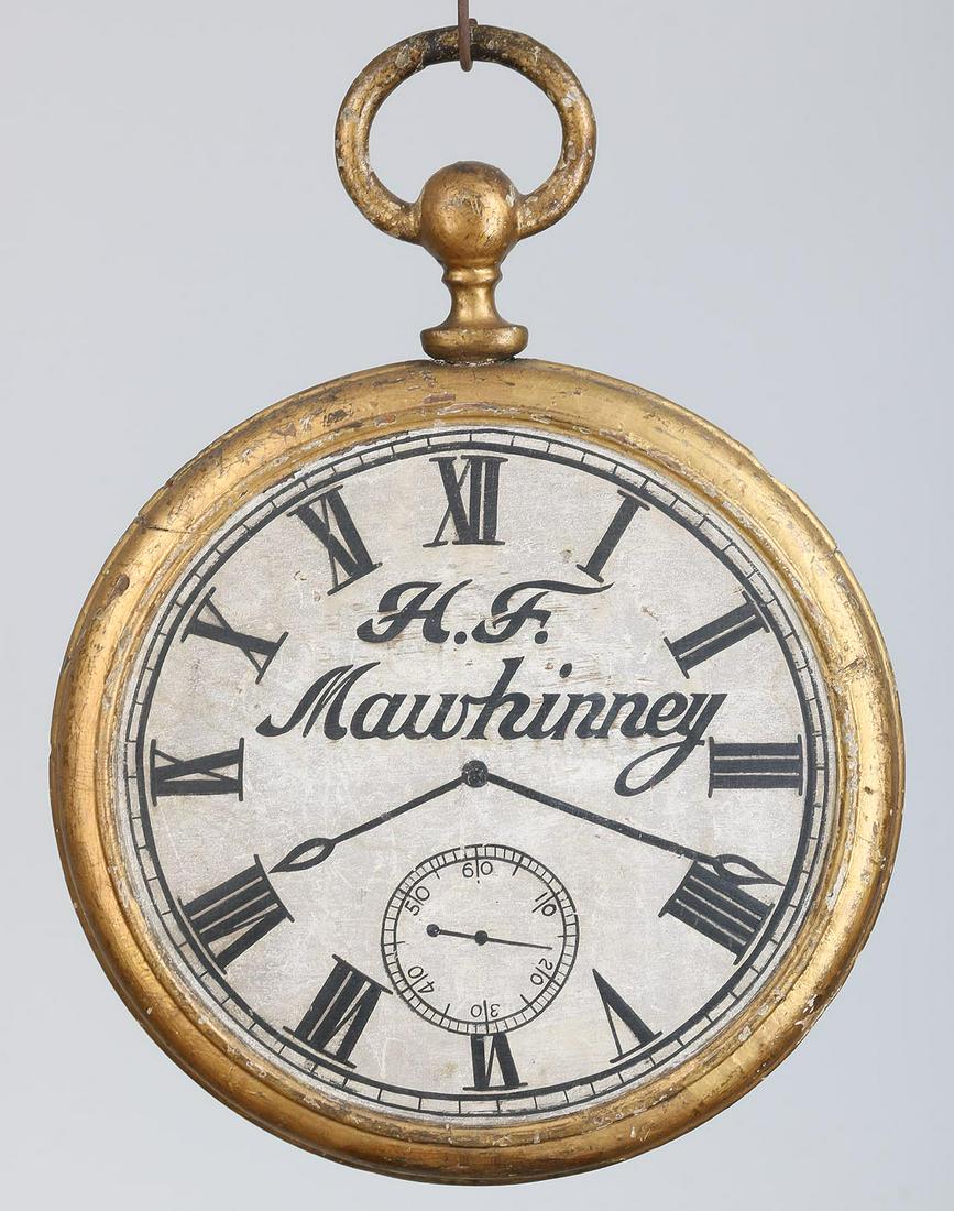 Large painted wood double-sided watchmaker sign (1 of 7)