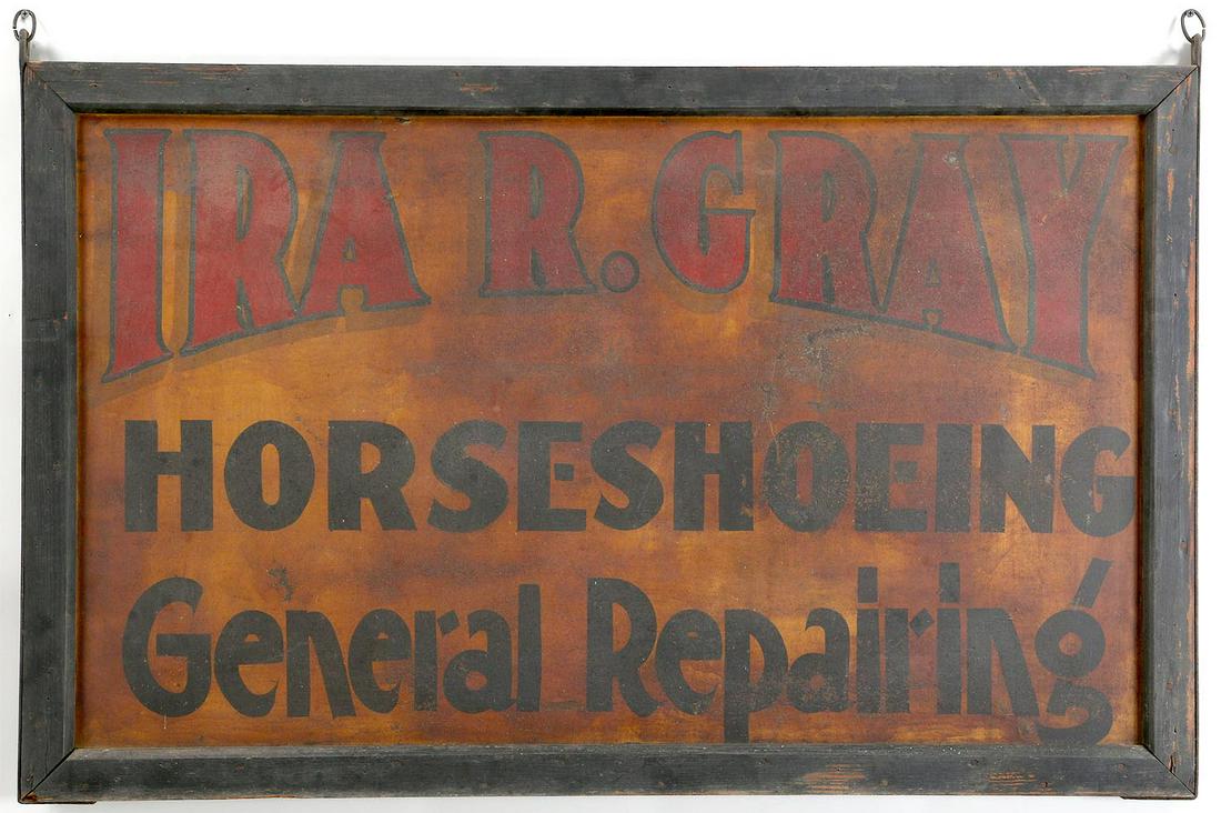 ''Ira R. Gray, Horseshoeing, General Repairing,'' (1 of 7)