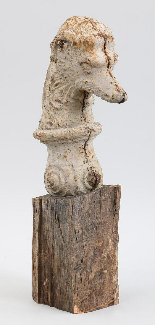 19th century cast iron dog head hitching post (1 of 6)