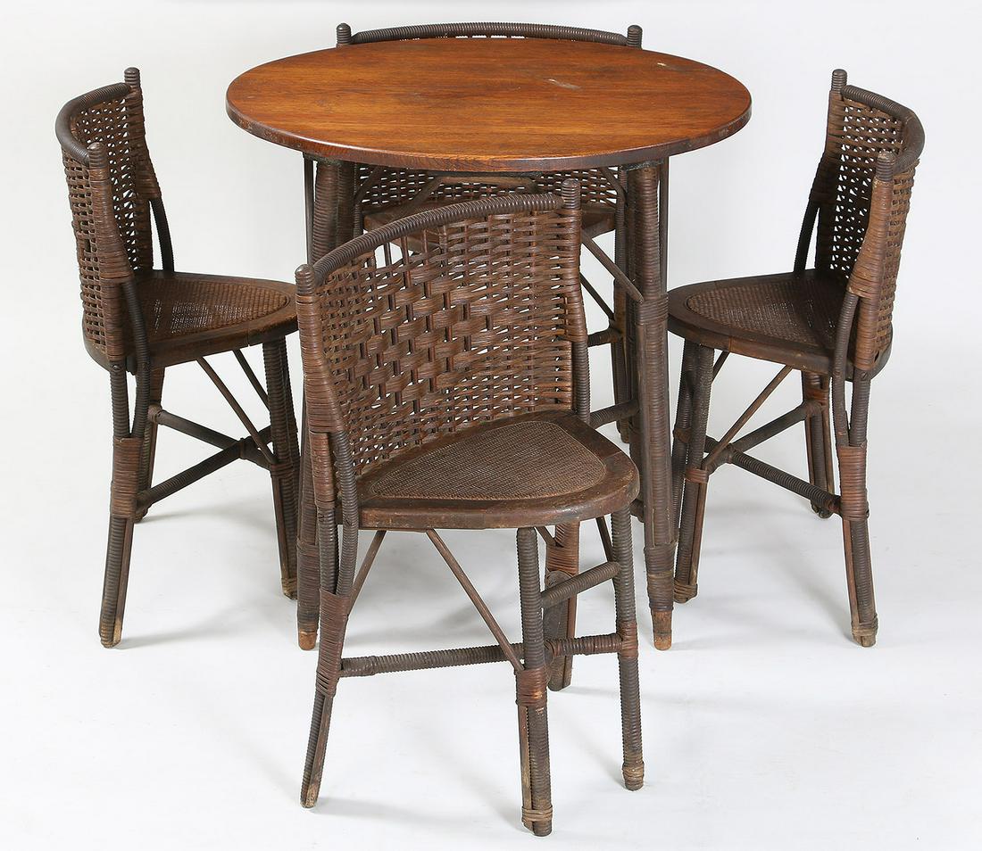Five-piece Haywood Wakefield wicker set (1 of 12)