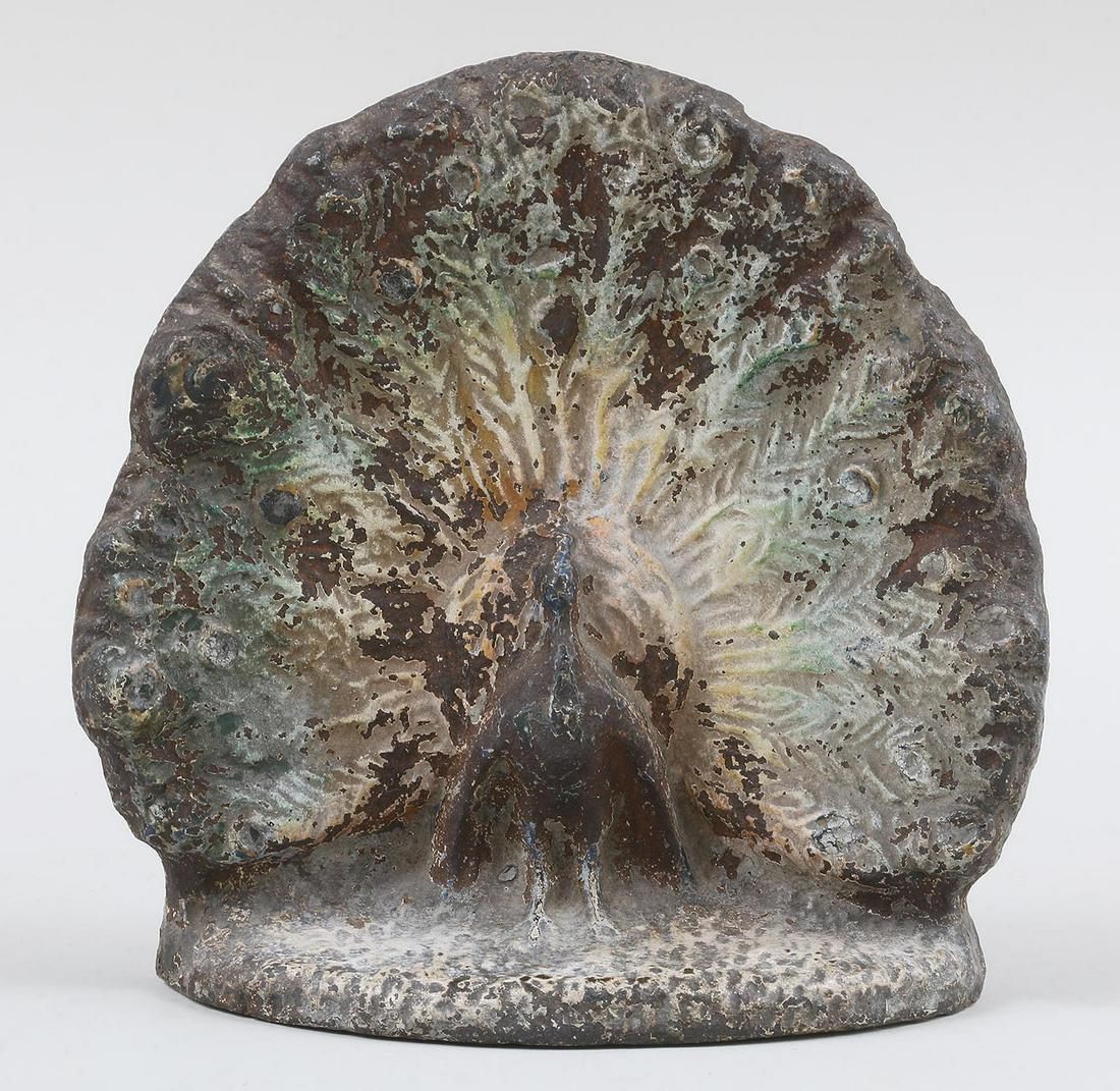 Cast iron polychrome peacock doorstop (1 of 6)