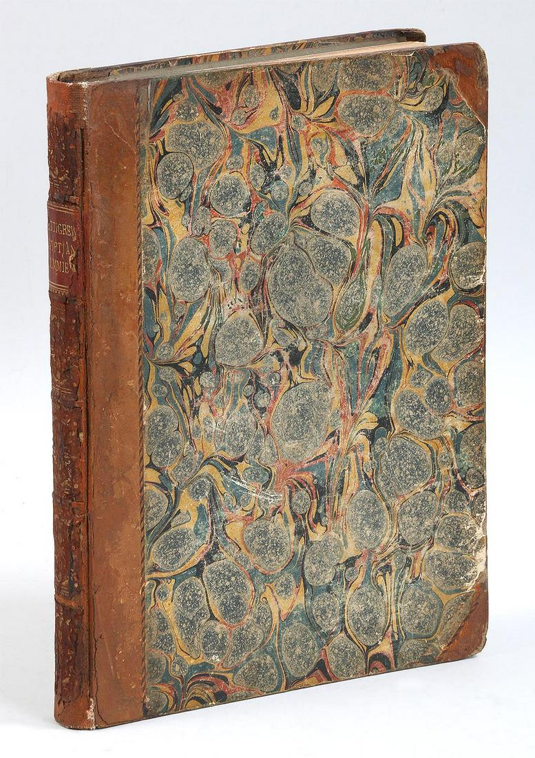 'A History of Egyptian Mummies,'': ''A History of Egyptian Mummies,'' by Thomas Joseph Pettigrew, 1834, London: Longman, Rees, Omre, Brown, Green, and Longman, 264 pages, 13 plates (complete). Foxing, toning, wear to spine, and image b