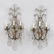 Pair of three light gilt bronze crystal sconces