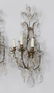 Pair of three light gilt bronze crystal sconces - 2