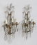 Pair of three light gilt bronze crystal sconces - 4