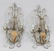 Pair of three light gilt bronze crystal sconces - 7