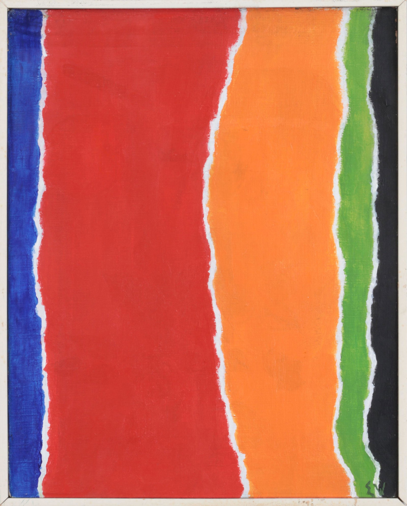 EMERSON WOELFFER (American, 1914-2003): EMERSON WOELFFER (American, 1914-2003), abstract, oil on canvas, signed lower right, signed and dated ''1969'' to verso, Salander-O'Reilly Galleries, Inc. label adhered to verso. Canvas 20''h, 16''w.