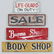 Group of (4) painted wood signs