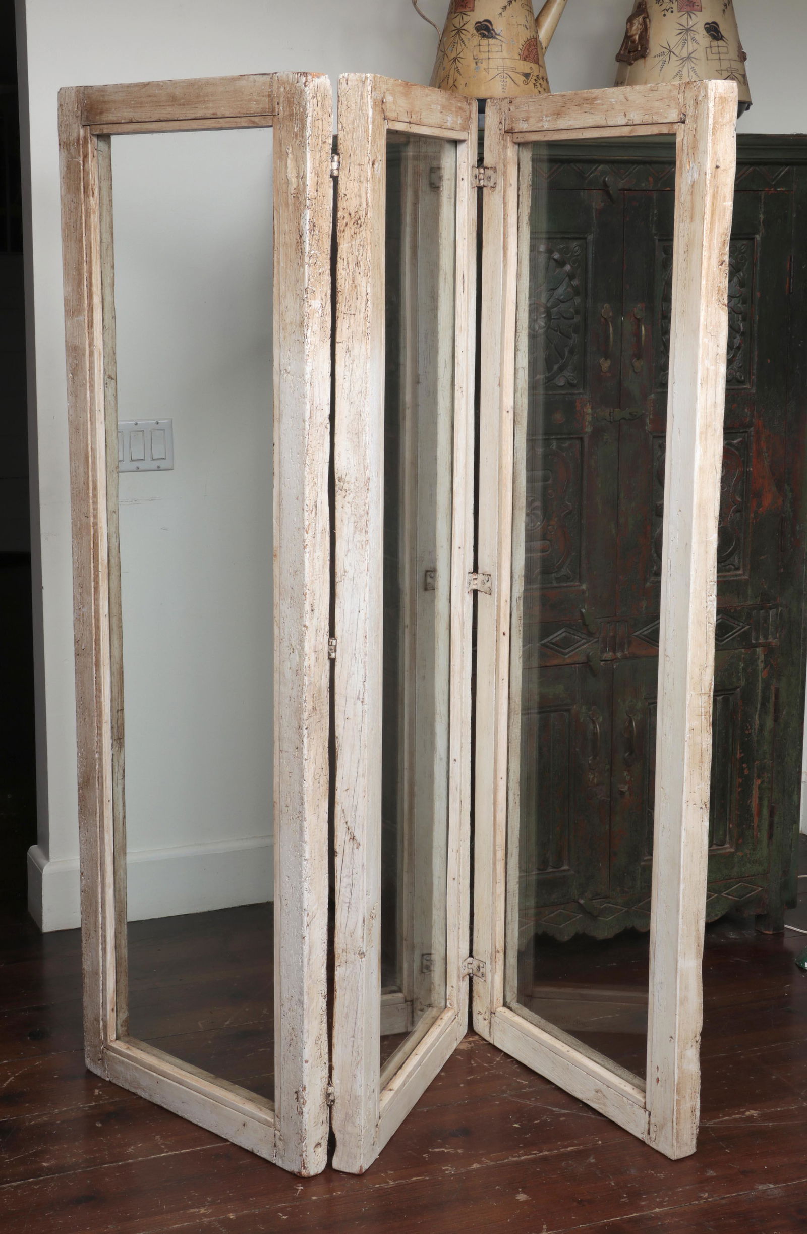 Three panel glass room divider (1 of 3)