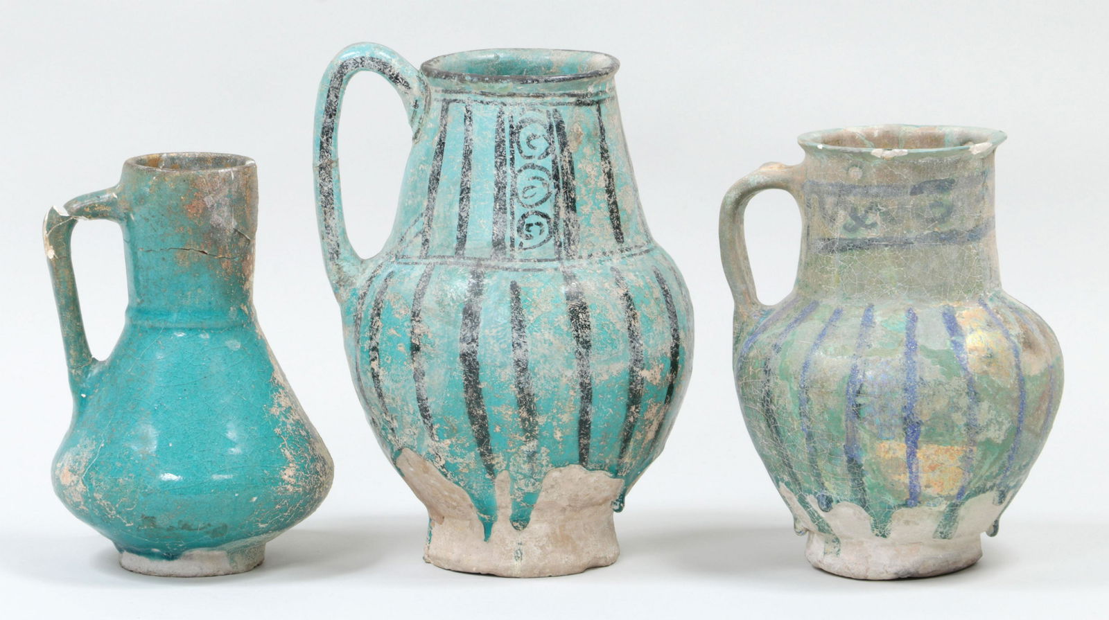 Group of (3) Persian ceramic pitchers (1 of 11)