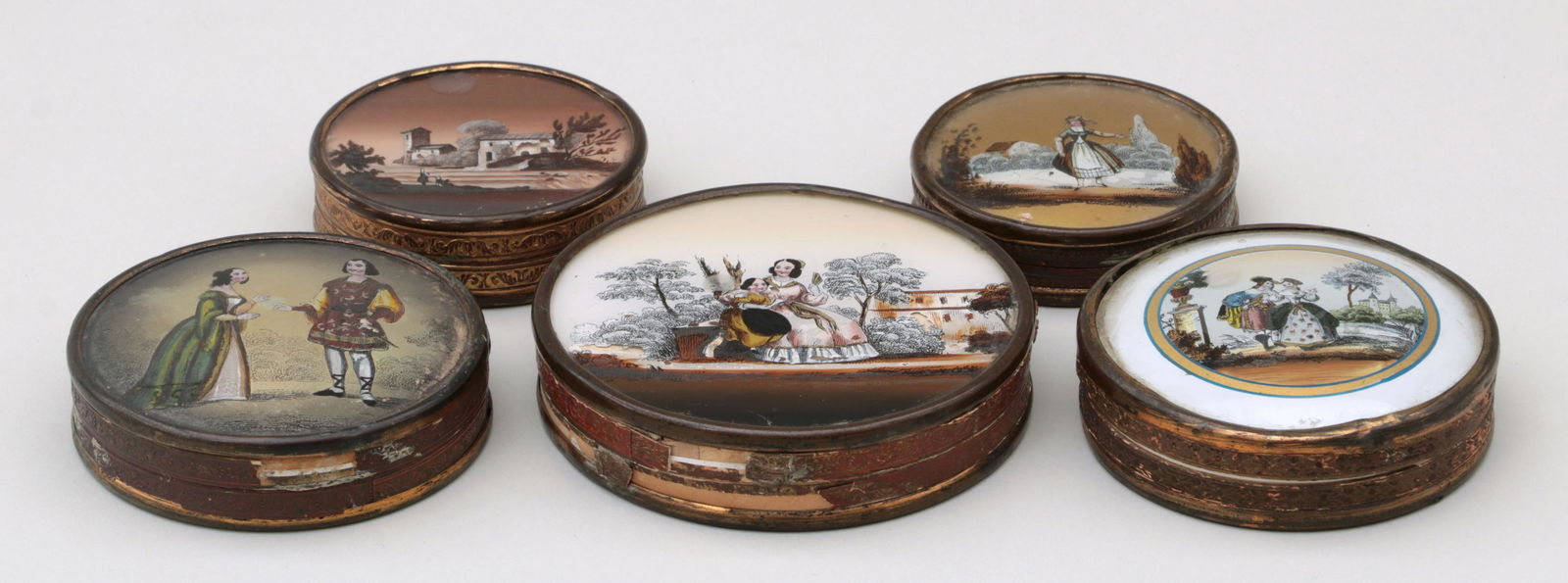 Group of (5) 19th century French powder boxes (1 of 7)
