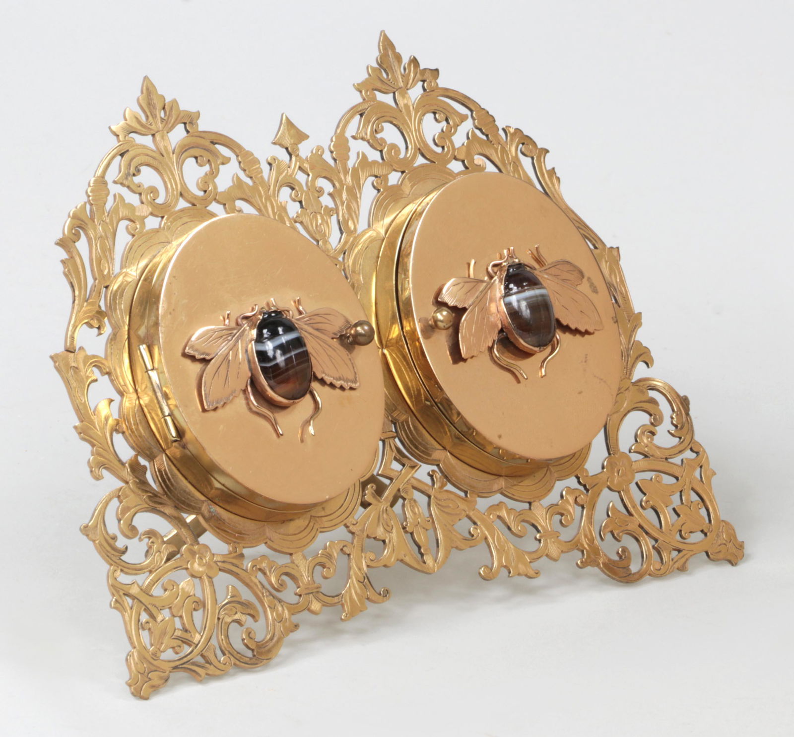 Howell James & Co. brass polyptych picture frame (1 of 7)