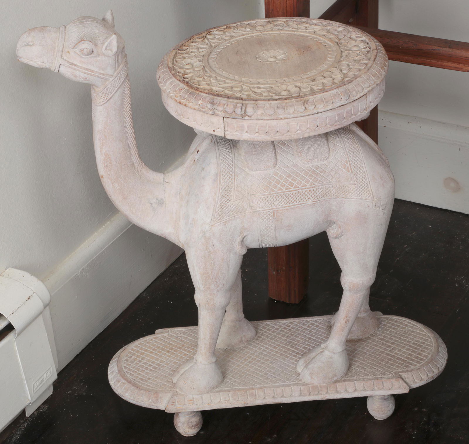 Carved camel side table (1 of 4)