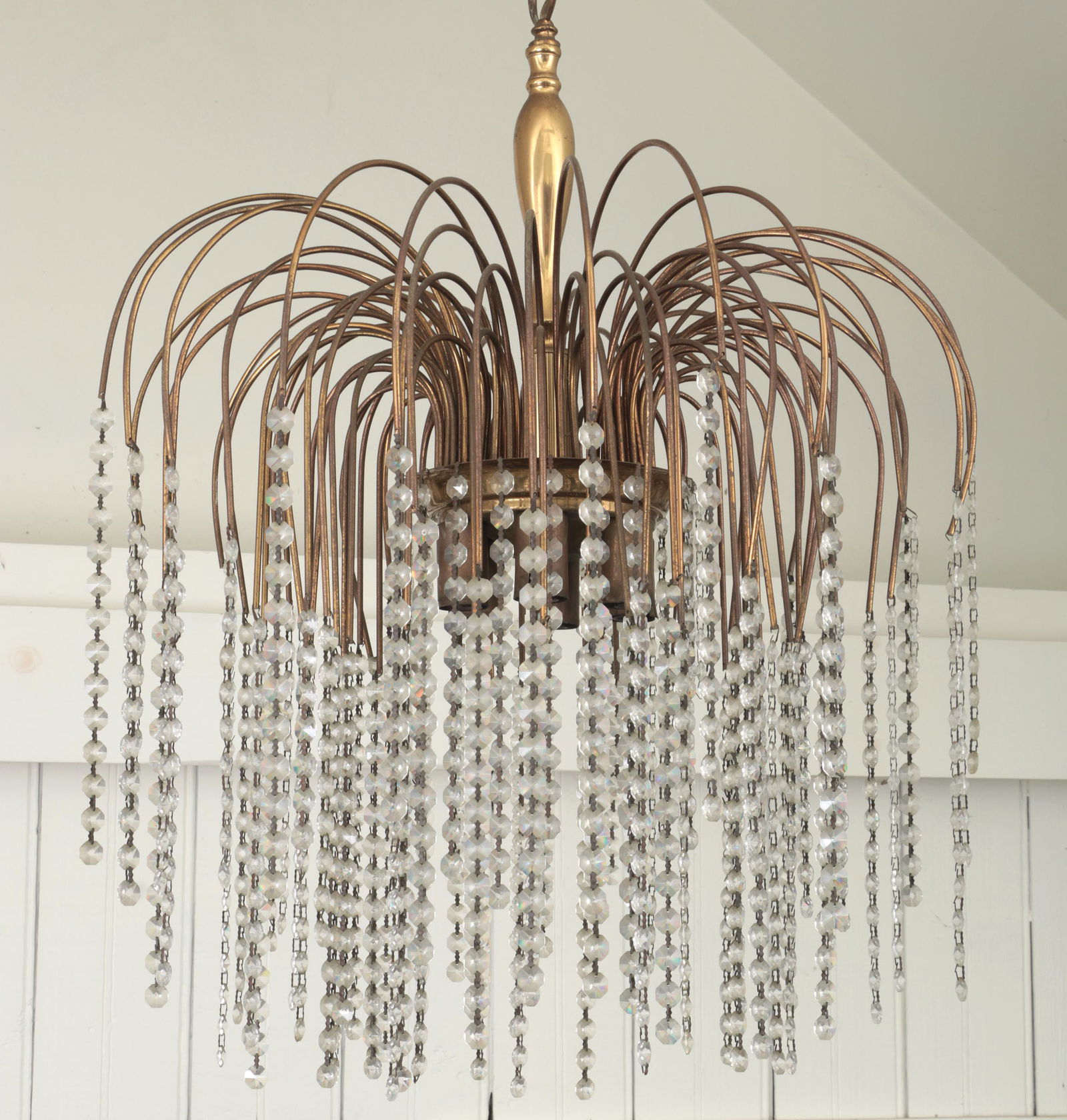 Mid Century beaded glass chandelier (1 of 3)