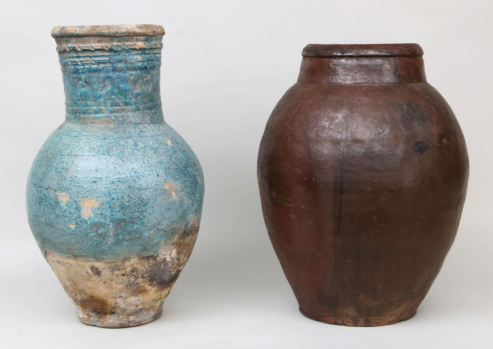 Group of (2) ceramic floor vases (1 of 6)