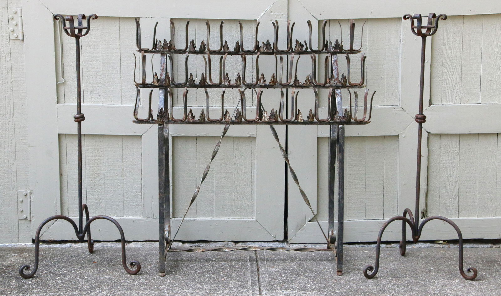 Group of (3) wrought iron candle holders (1 of 4)