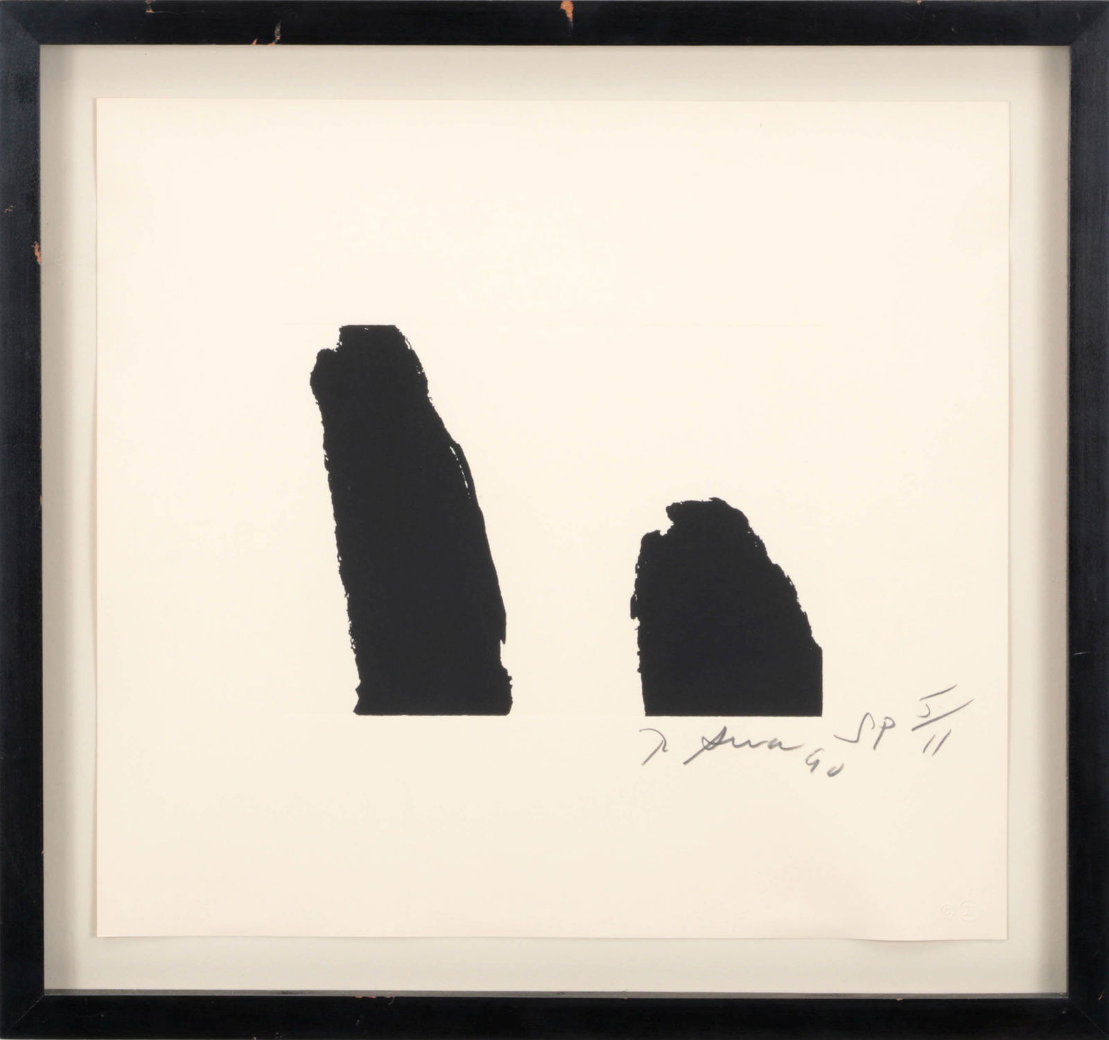 RICHARD SERRA (American, b. 1938): RICHARD SERRA (American, b. 1938), ''Fuck Helms'', from the ''Harvey Gantt'' portfolio (Gemini G.E.L. 1454), screenprint with embossing on Arches Cover paper, pencil signed lower right, and numbered '