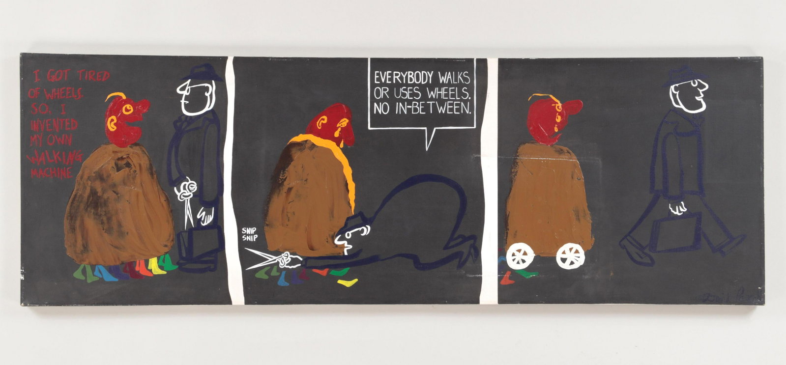 DAVID PASCAL (American, 1918-2003): DAVID PASCAL (American, 1918-2003), ''The Sane Maker'', acrylic on canvas, signed lower right, unframed. Exhibition label from the City of Montreal's ''Man and His World'' Exposition (an offshoot of t
