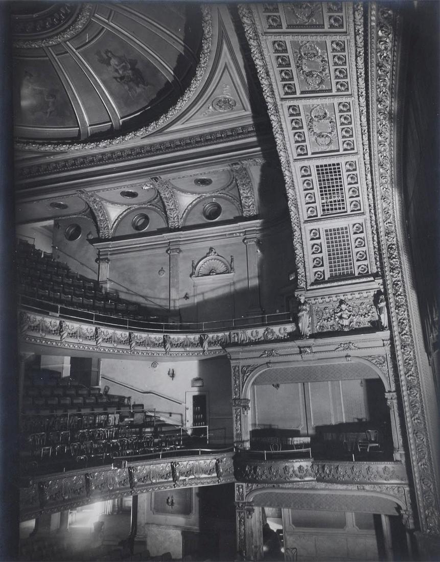 BERENICE ABBOTT (American, 1898-1991): BERENICE ABBOTT (American, 1898-1991), ''Fifth Avenue Theater Interior'', 1938, vintage gelatin silver contact print, artist's ''Federal Art Project 'Changing New York''' handstamp on verso, along wit