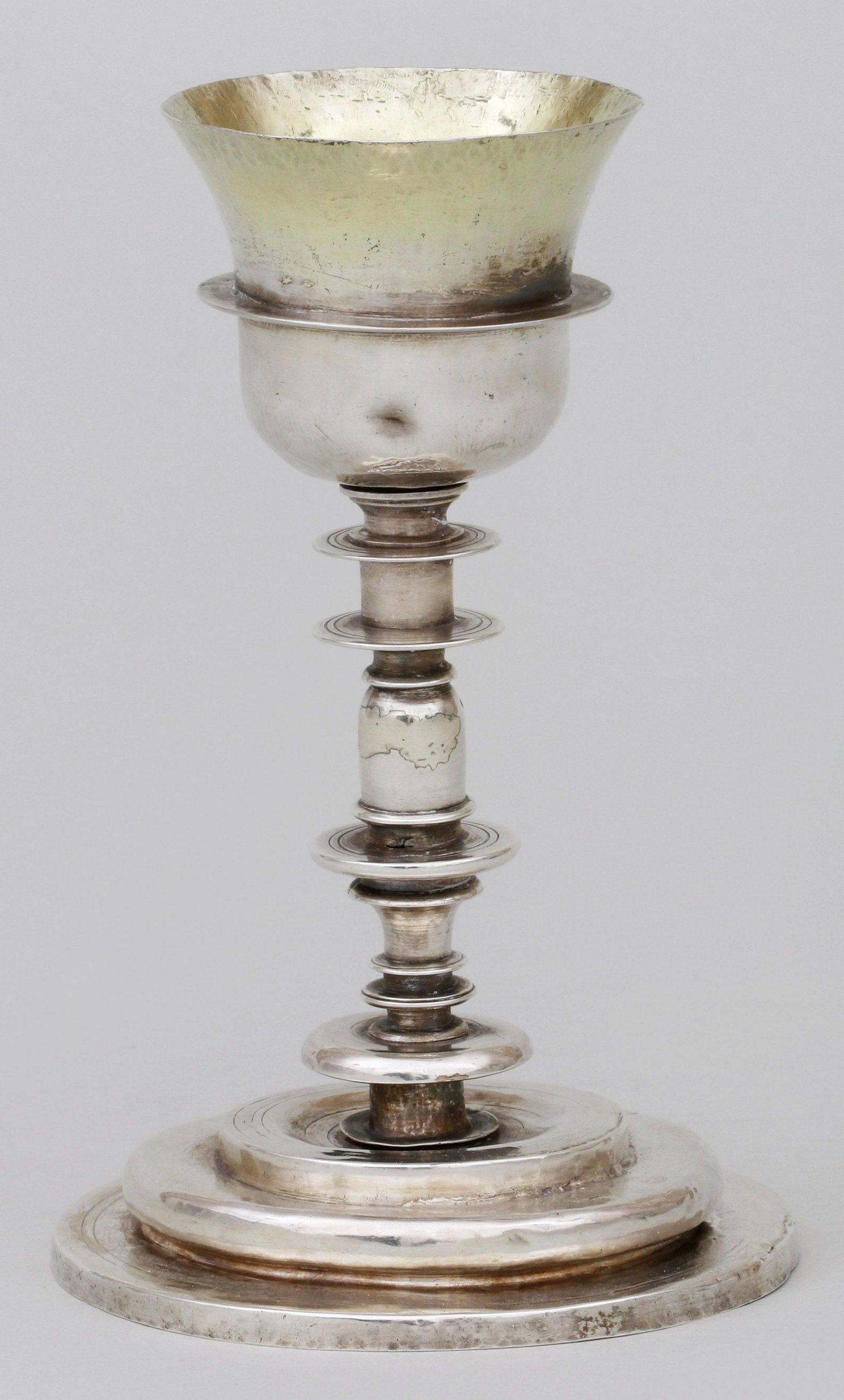 17C/18C silver gilt Communion cup. (1 of 8)