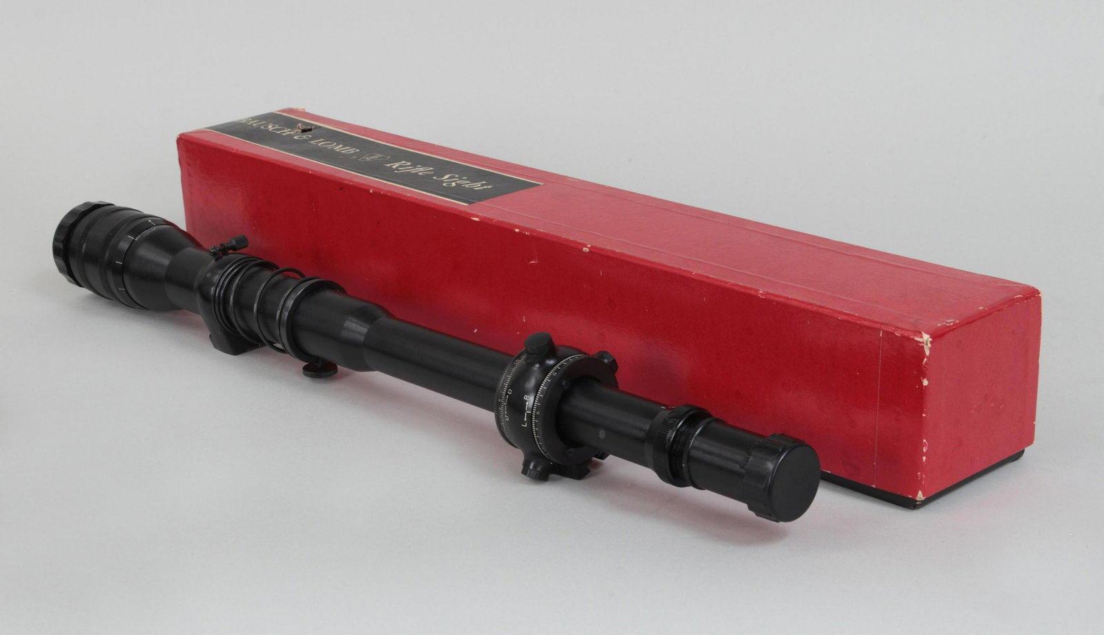 Bausch & Lomb Balvar 24: Bausch & Lomb Balvar 24 (6 x 24) power target scope. Perhaps one of the finest rifle scopes of the period. This precision scope was used by a military retired marksman. In original box with papers. Ap