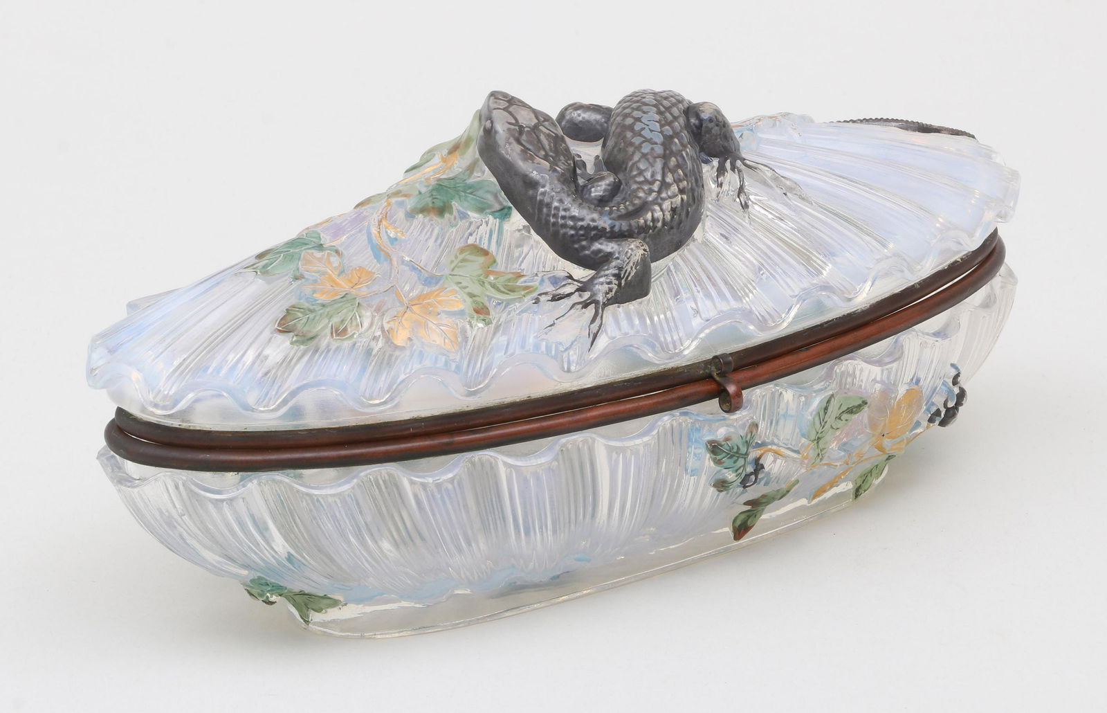 Large Baccarat hand-painted glass box (1 of 7)