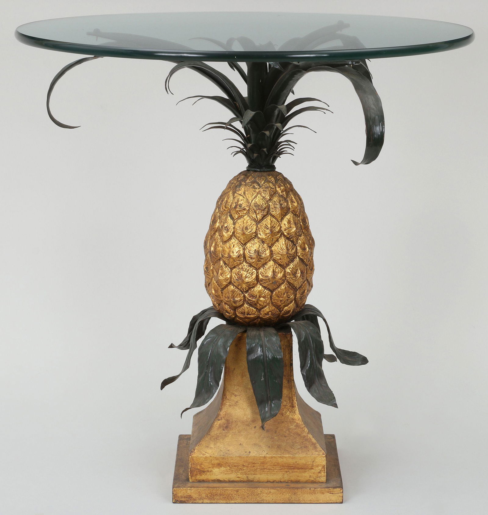 Painted tole pineapple accent table (1 of 7)