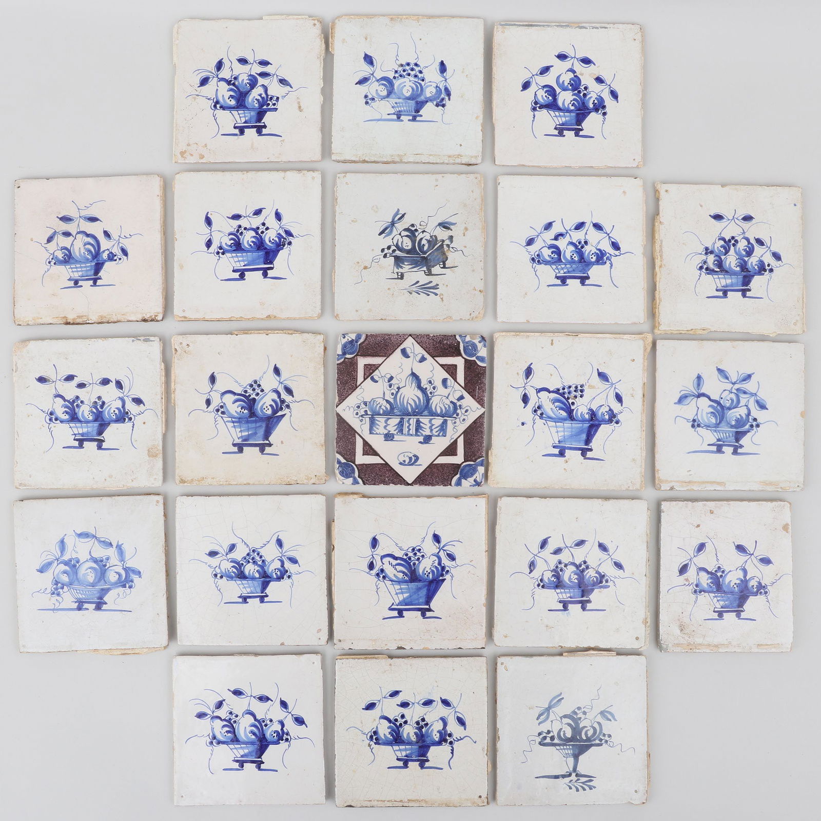 Group of (21) Delft tiles (1 of 7)