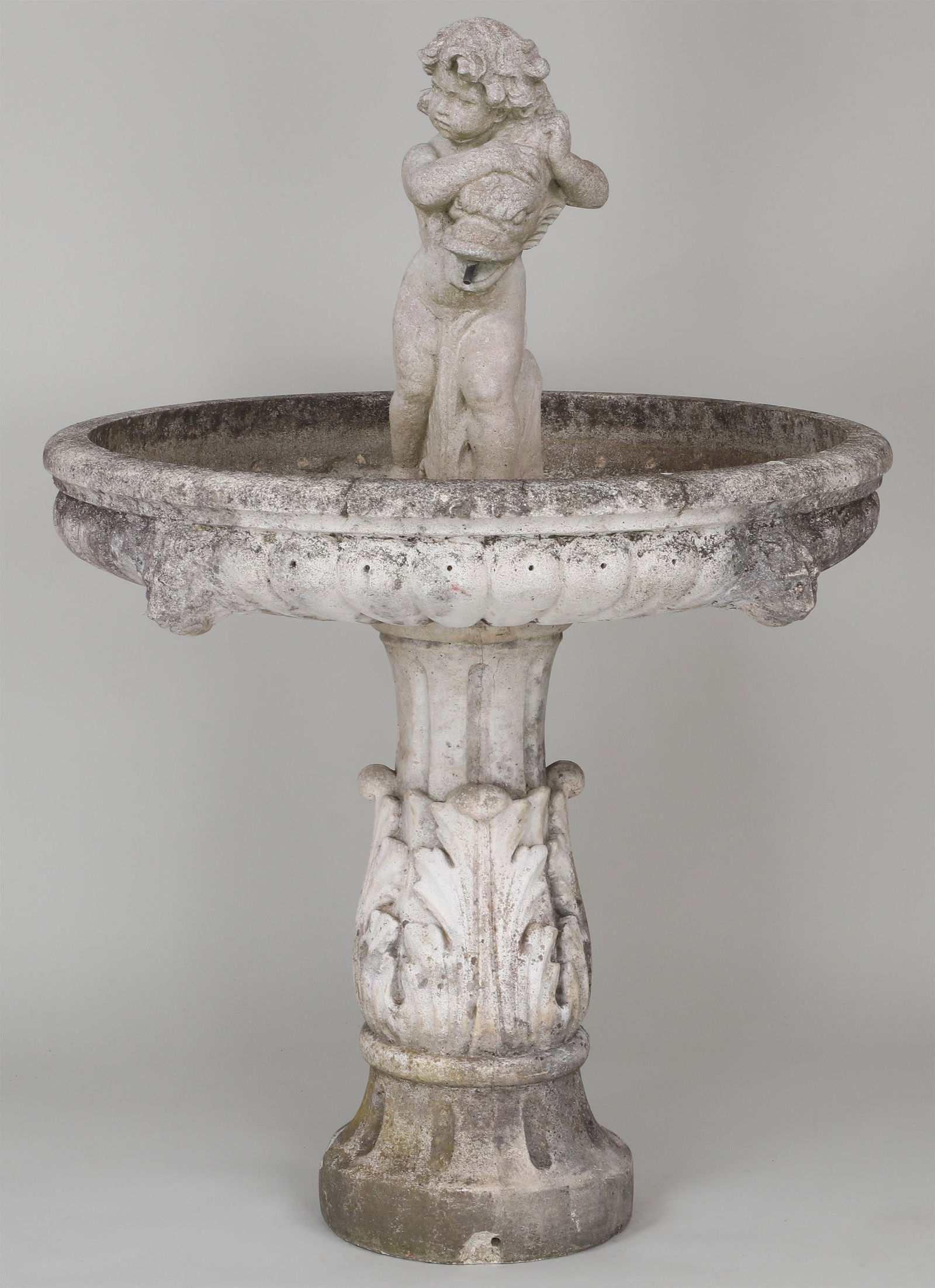 Large cast stone figural garden fountain (1 of 11)