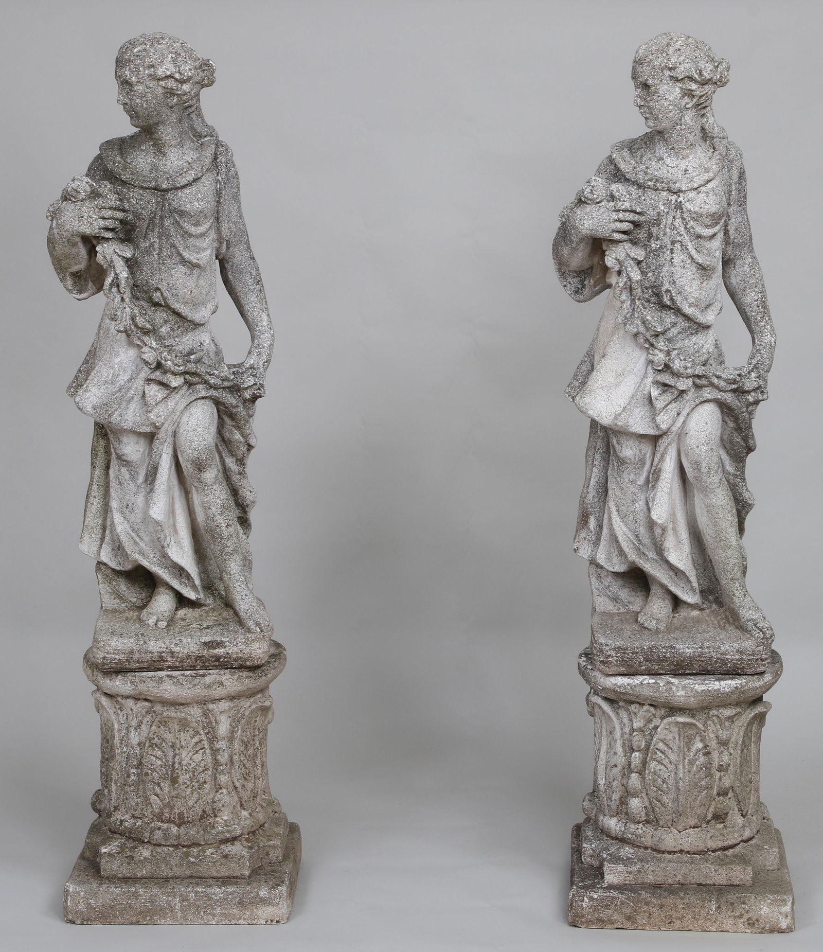Pair of cast stone garden statues (1 of 11)