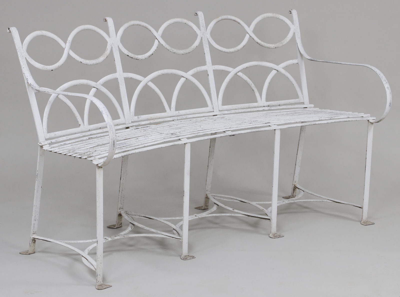 Regency style wrought iron bench (1 of 6)