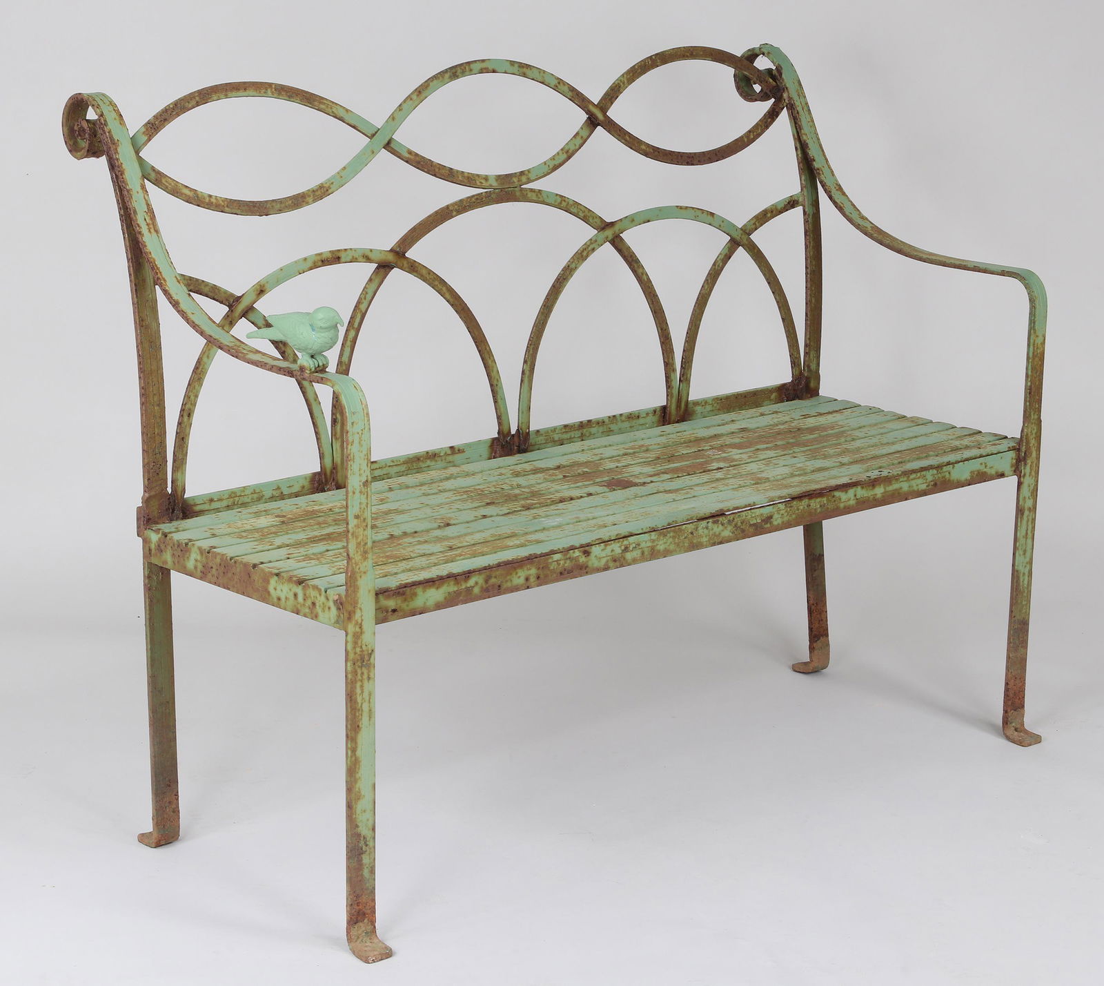 Regency style wrought iron bench (1 of 10)