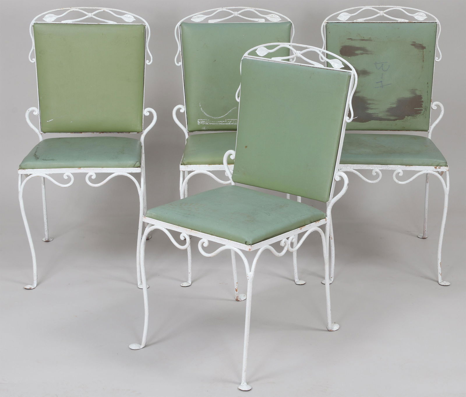 Set of (4) wrought iron chairs (1 of 8)