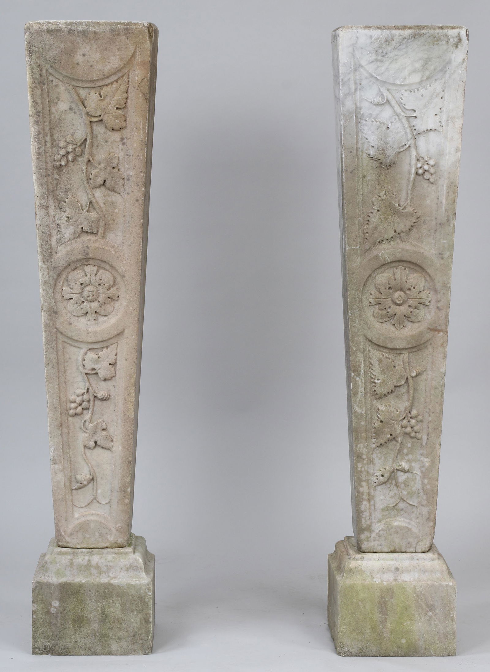 Pair of square tapering marble columns (1 of 7)
