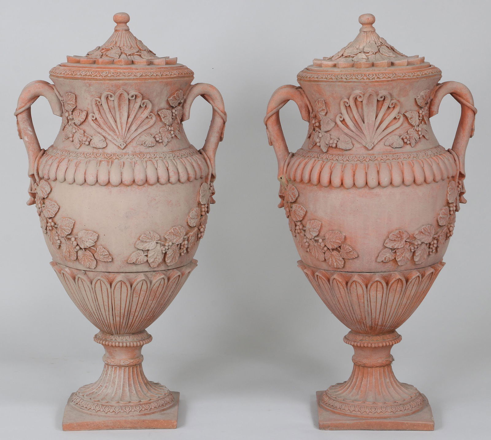 Pair of large terracotta urns (1 of 5)