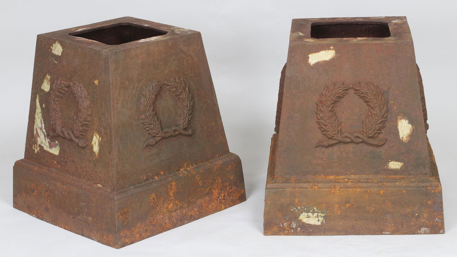 Pair of large cast iron pedestals (1 of 3)
