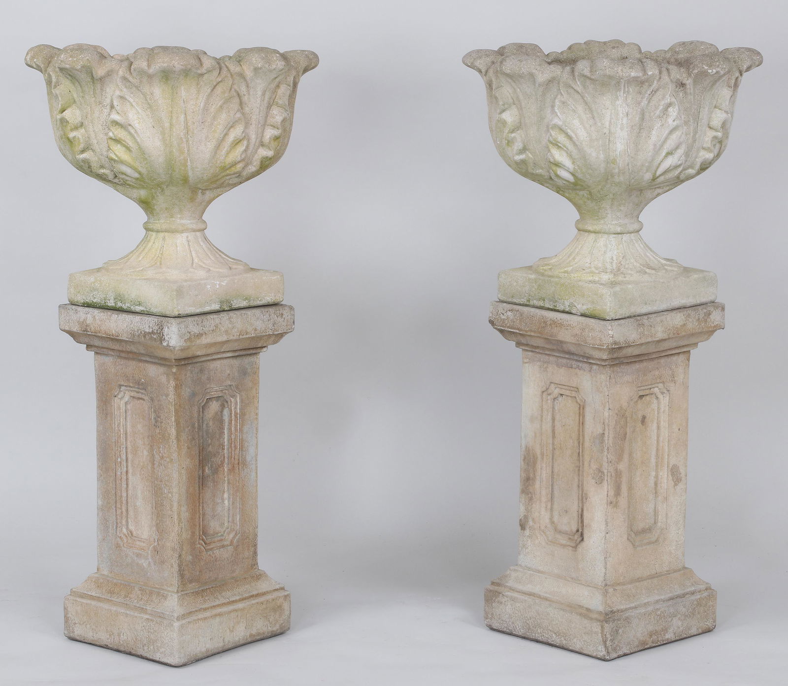 Pair of cast stone footed planters (1 of 5)