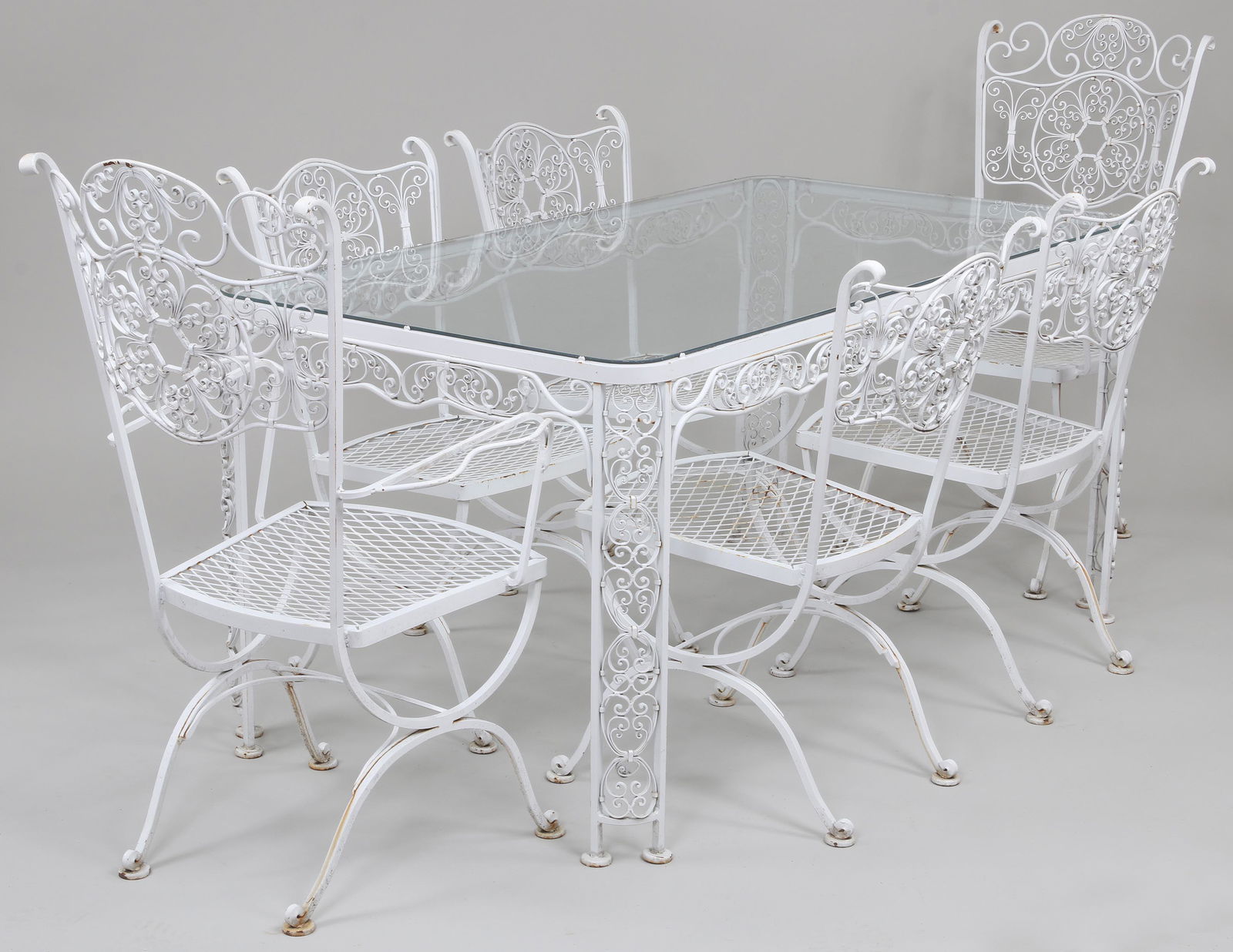 Russell Woodard wrought iron patio dining set (1 of 10)