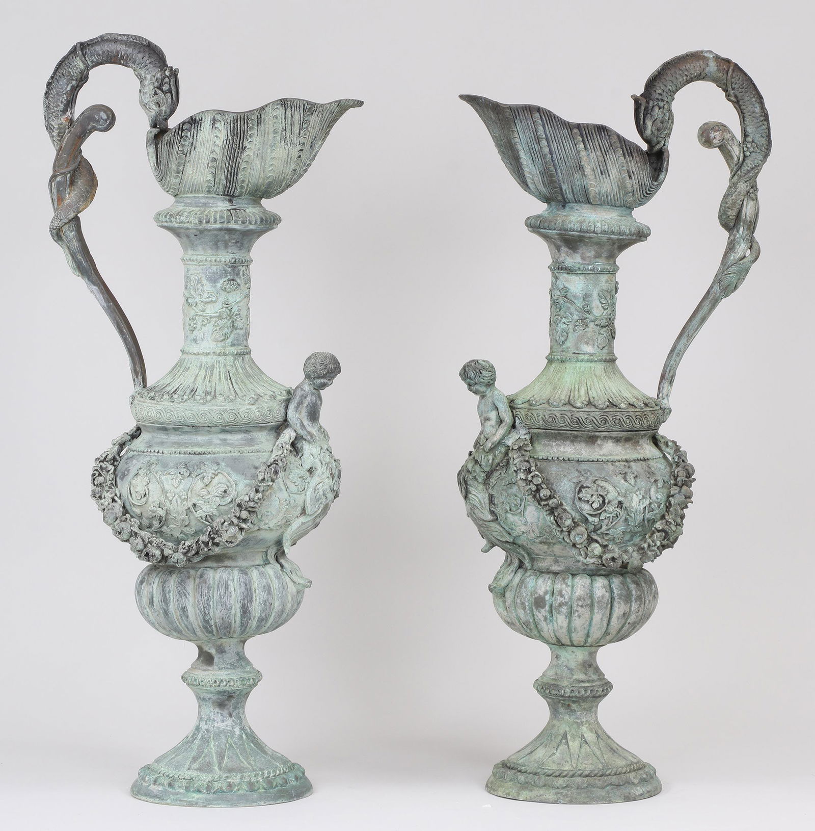 Continental verdigris bronze ewers (1 of 10)