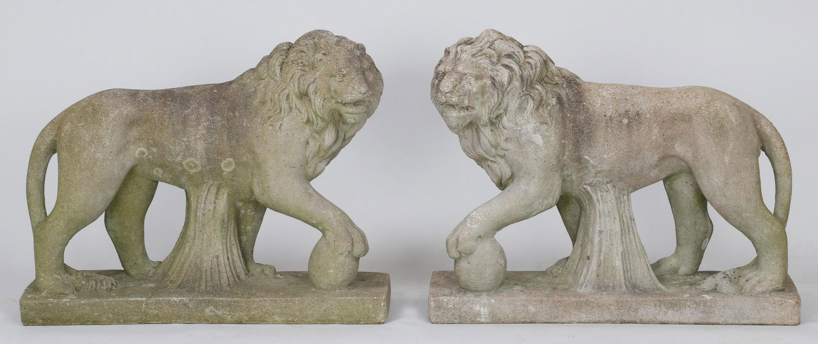 Pair cast stone Medici lions (1 of 6)