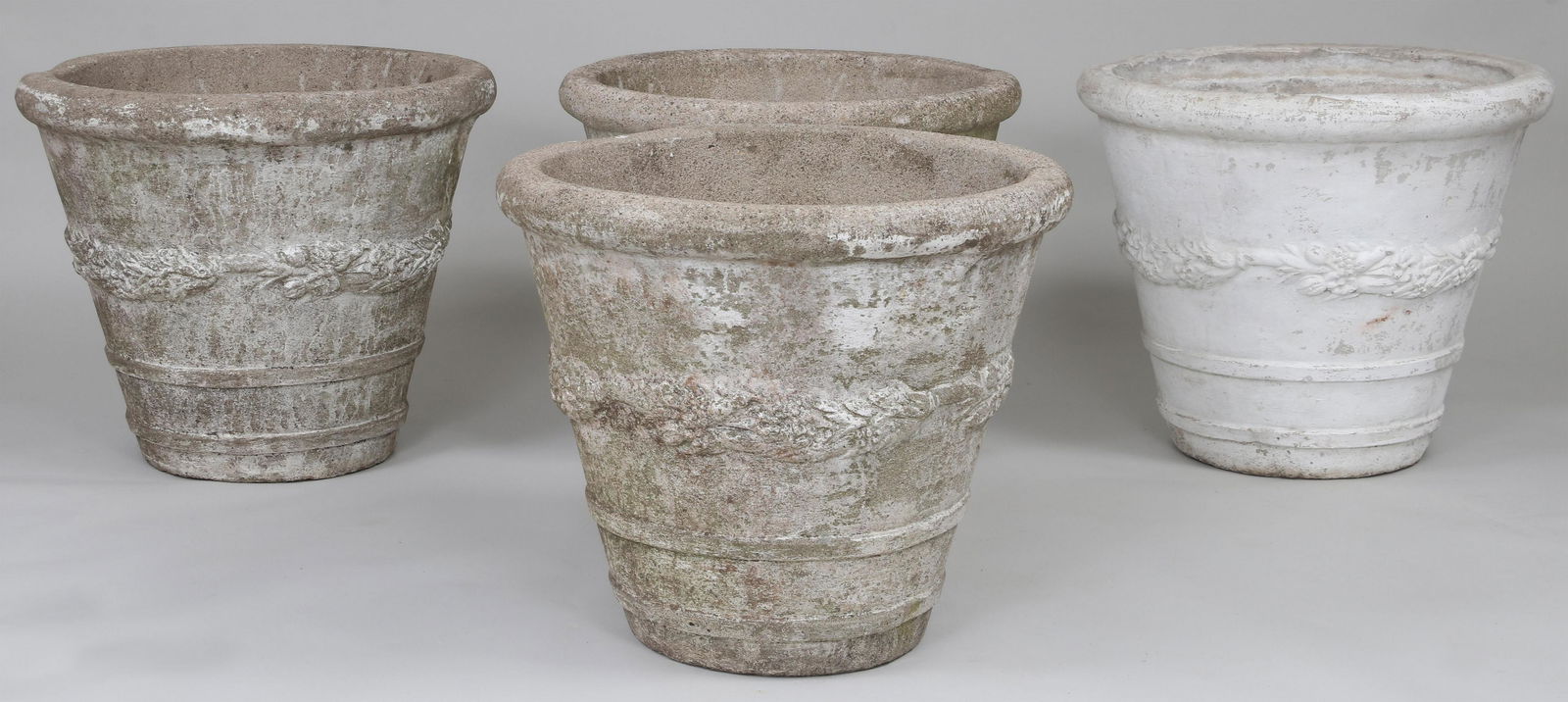 Set of (4) large cast stone planters (1 of 5)