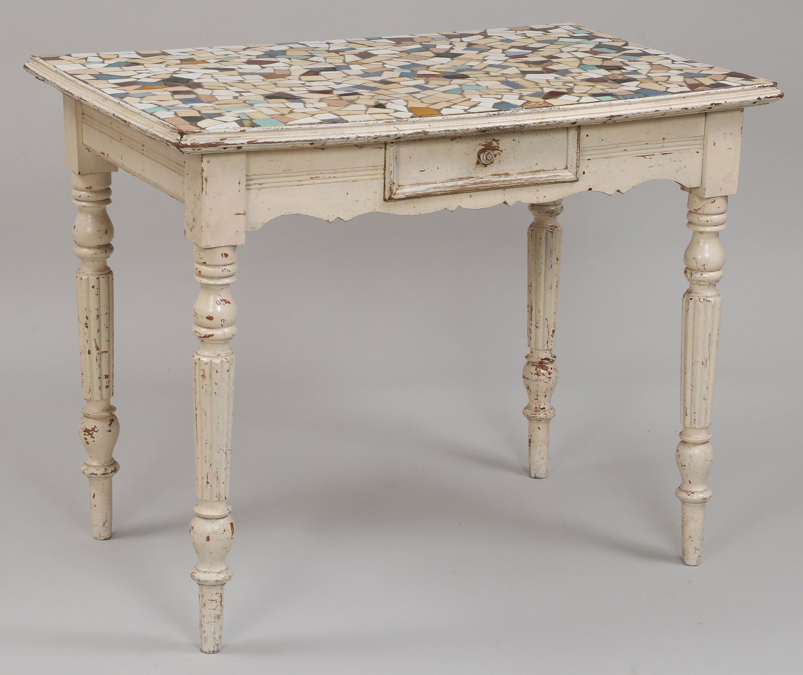 Folk Art memoryware shard mosaic top table (1 of 7)