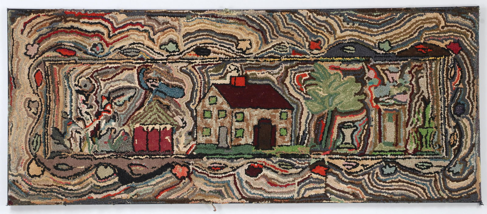 Folky pictorial hooked rug (1 of 5)