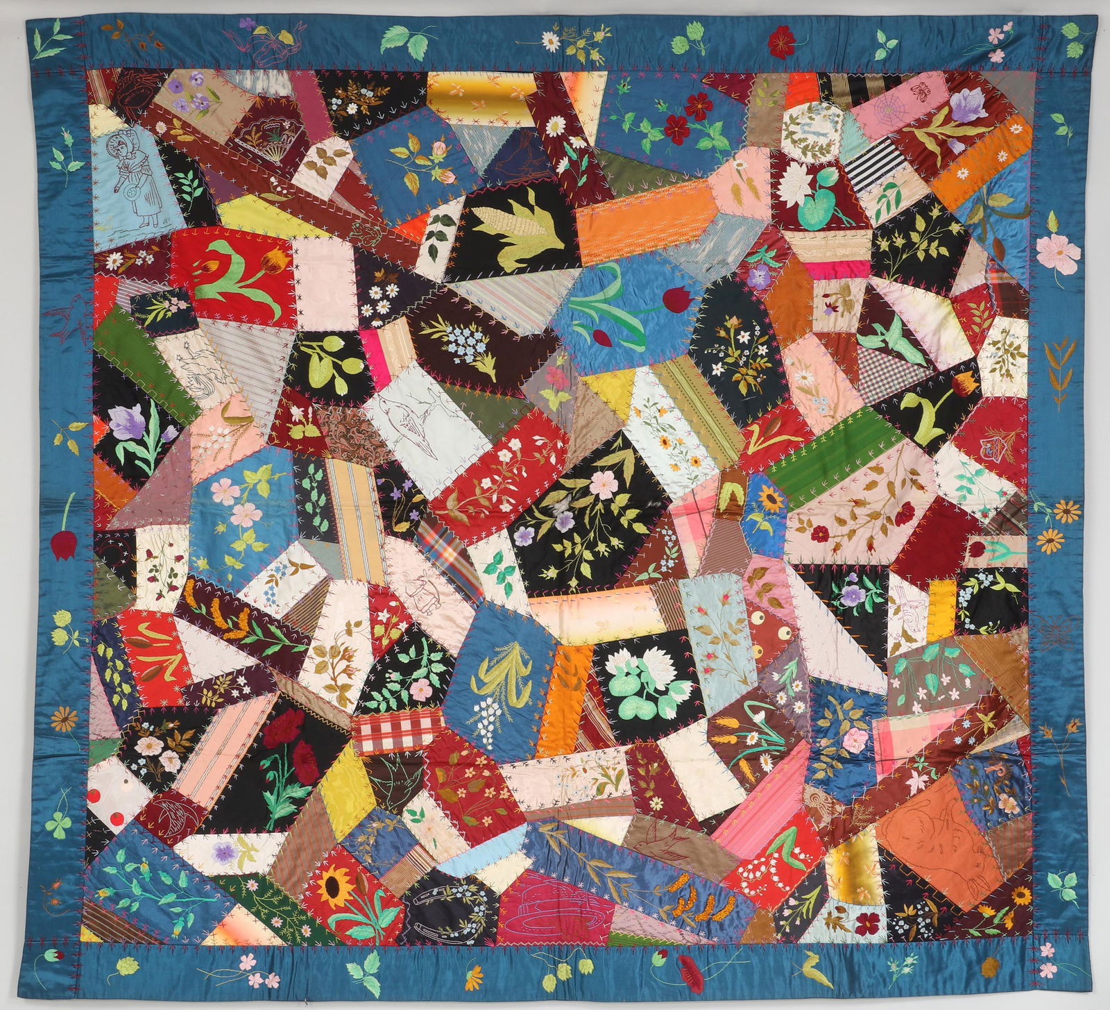Floral Embroidered Allover Crazy quilt (1 of 8)