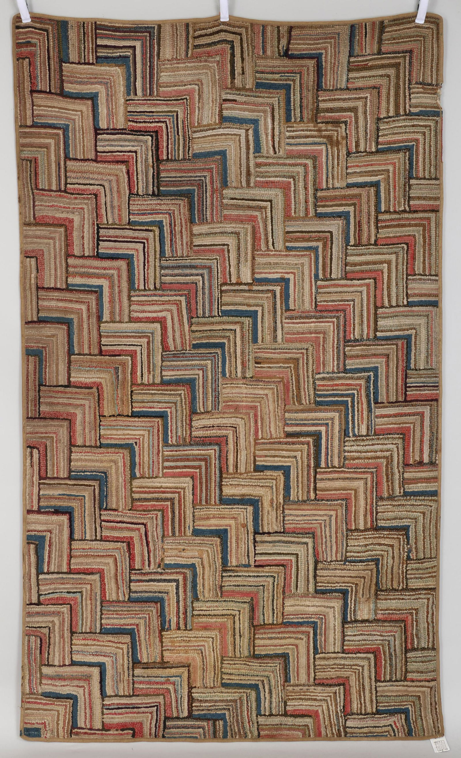 Large Striped Chevrons hooked rug (1 of 8)