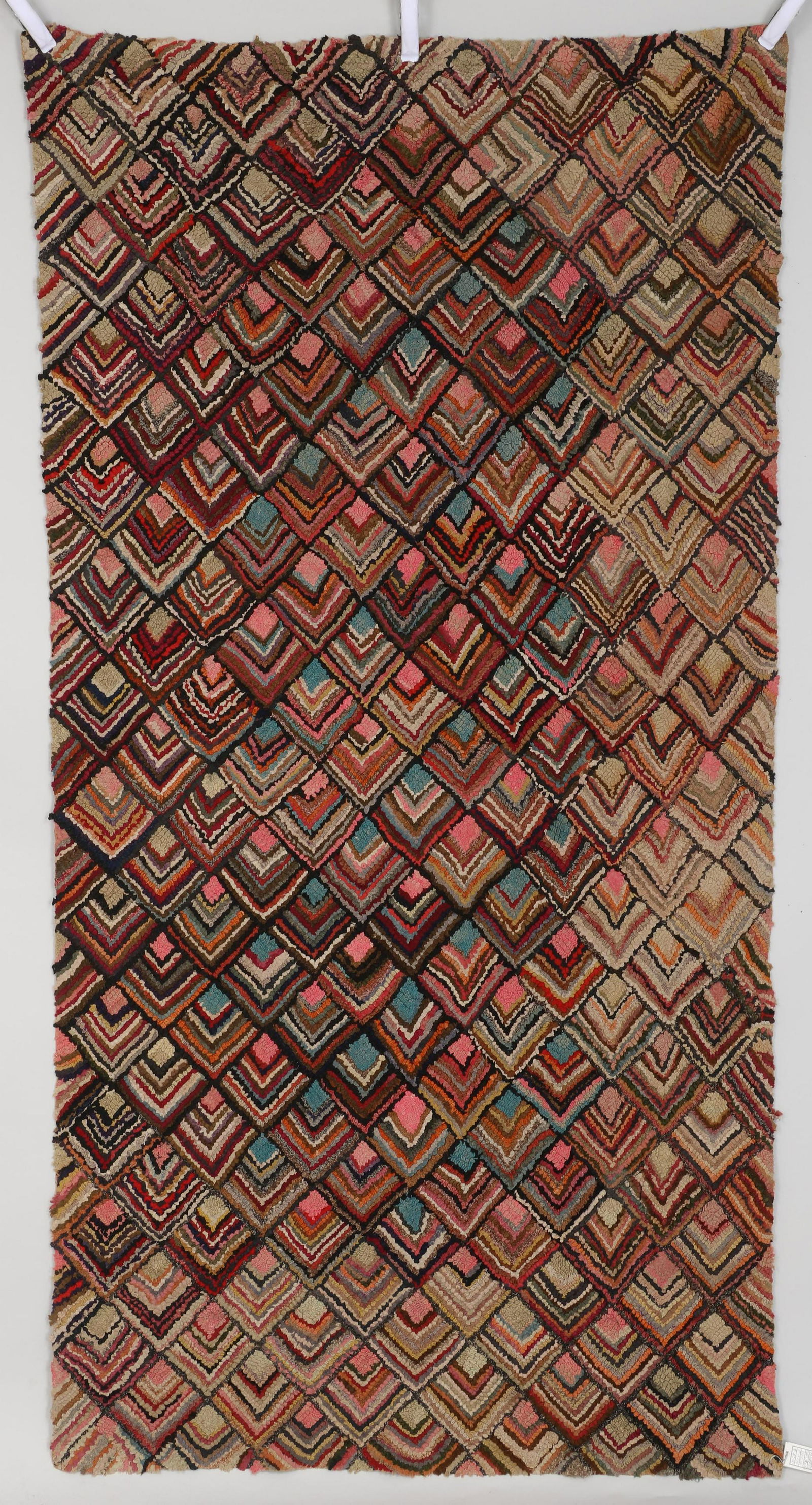 Colorful chevron hooked rug (1 of 9)
