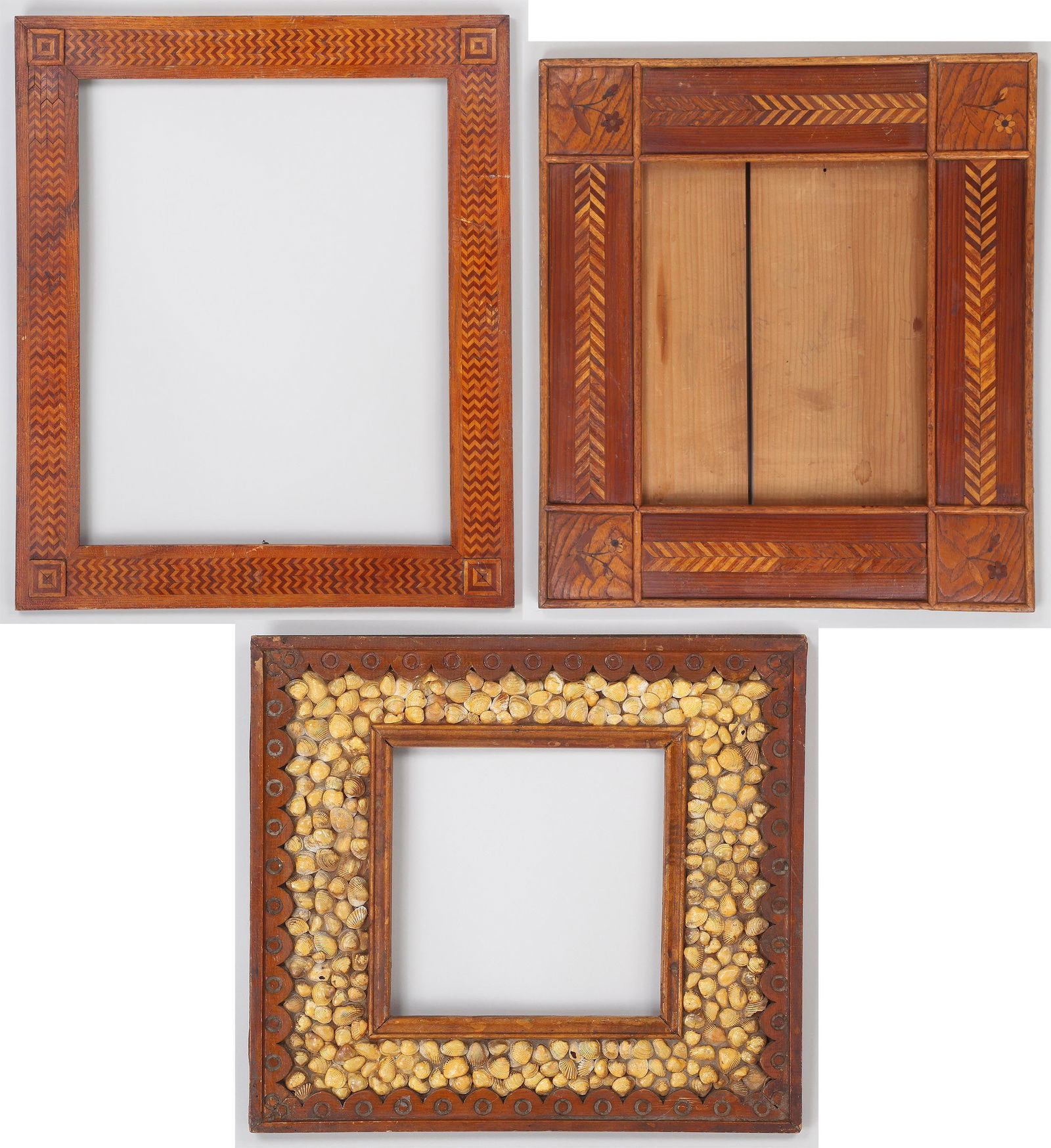 Group of (3) Folk Art wood frames (1 of 16)