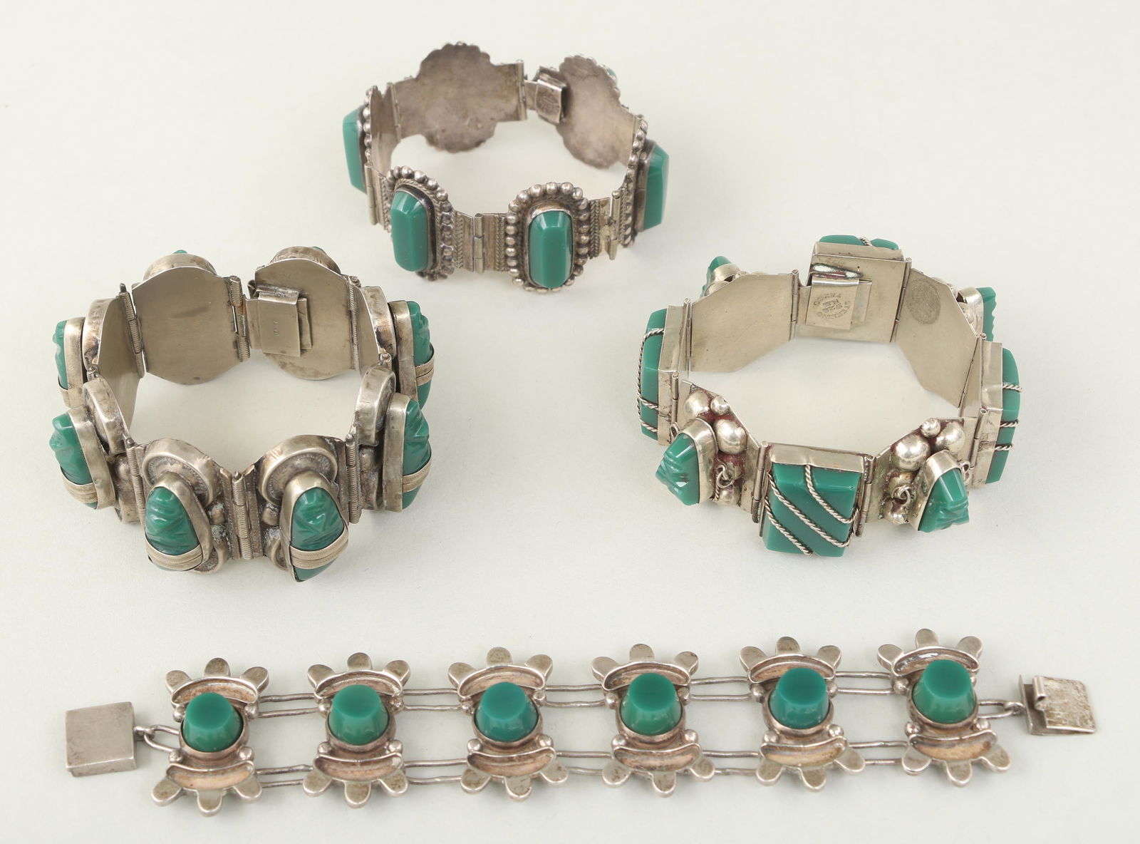 Mexican silver panel bracelets (1 of 14)