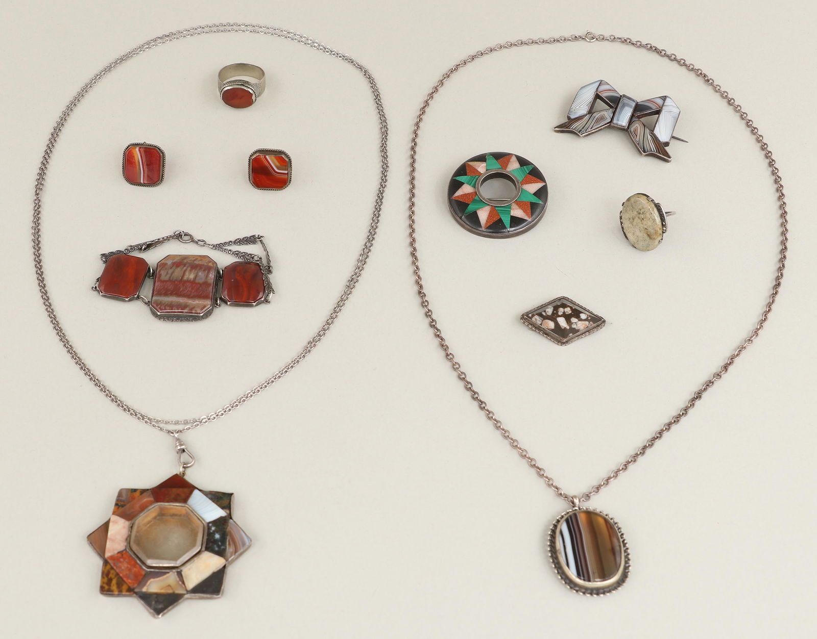 Group of (9) silver and stone jewelry (1 of 16)